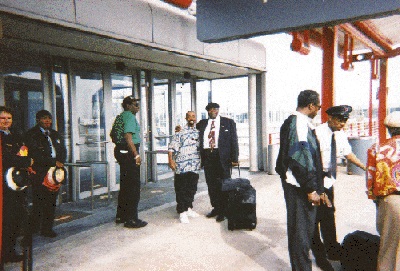 Johnny Long and B.B. King at the Airport after playing a show, waiting to fly out to the next show